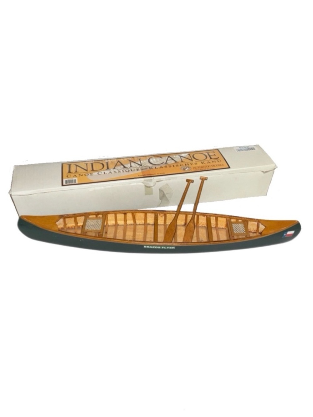 Indian Canoe Replica - Handmade Wood Model - Authentic Models